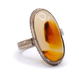 Vintage Sterling Agate Ring 4.75
