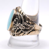 Vintage Sterling Turquoise Floral Ring 11
