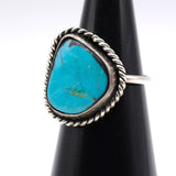 Vintage Sterling Turquoise Roper Ring 4.5