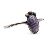 Vintage Sterling Purple Jasper Cuff Bracelet 6"