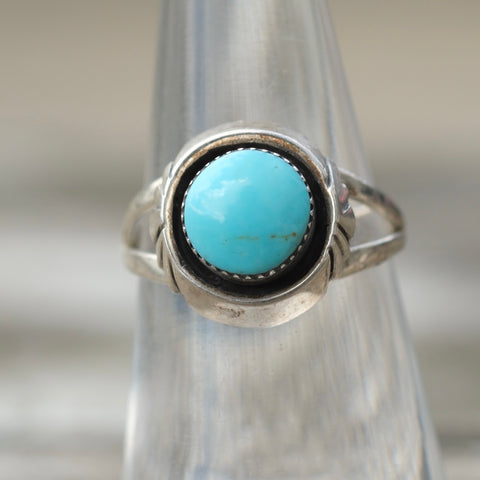 Vintage Sterling Turquoise Ring 5.75