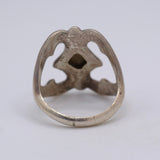 Vintage Sterling Silver Sandcast Turquoise Ring 7.75