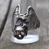 Vintage White Bronze Biker Ring 11