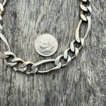 Vintage Silver Plated Figaro Chain Bracelet