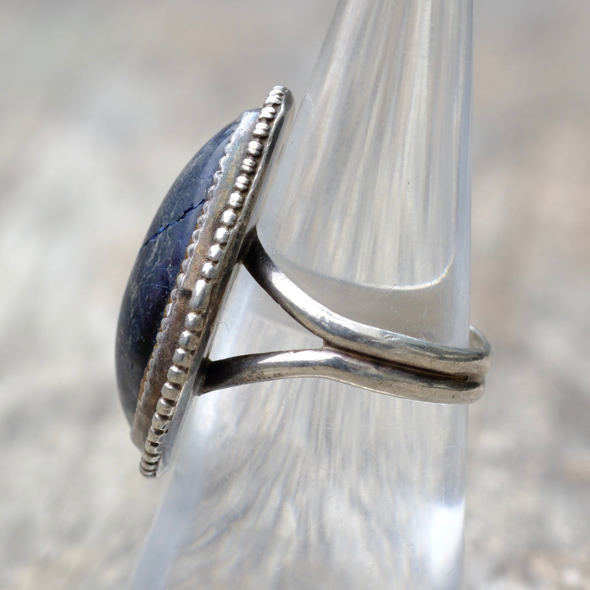 Vintage Sterling Lapis Ring 6.5