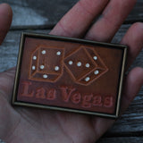 Vintage Hand Tooled Las Vegas Belt Buckle