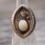 Vintage Sterling Mother Of Pearl Ring 4.25