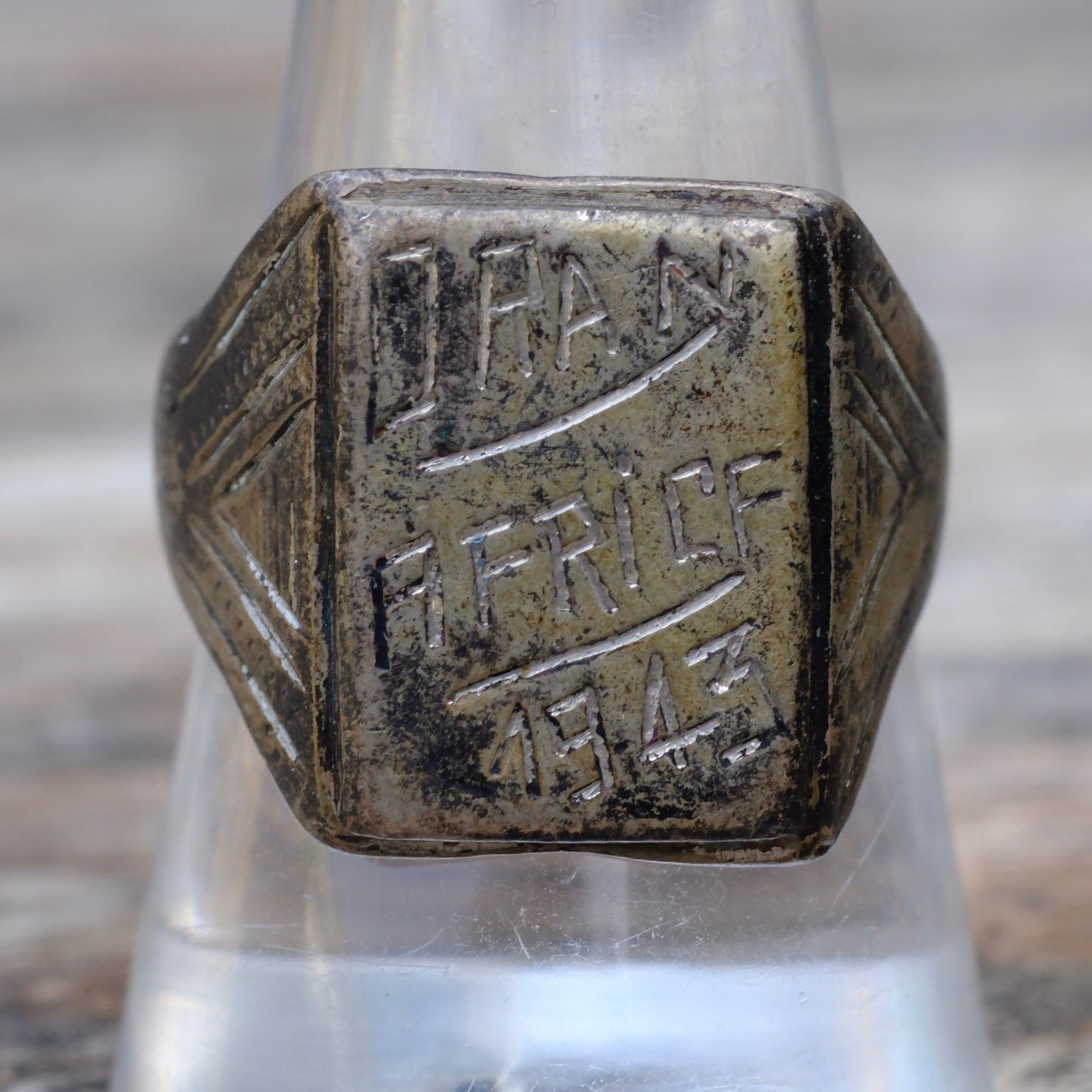 Vintage Sterling WWII Signet Ring 10