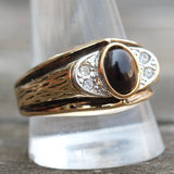 Vintage Gold Plated Tigers Eye Signet Ring 12.5