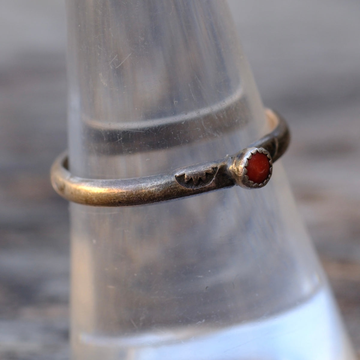 Vintage Sterling Coral Band 8.25