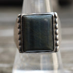 Vintage Sterling Dark Tigers Eye Signet Ring 9