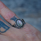 Vintage Sterling Abalone Ring 7