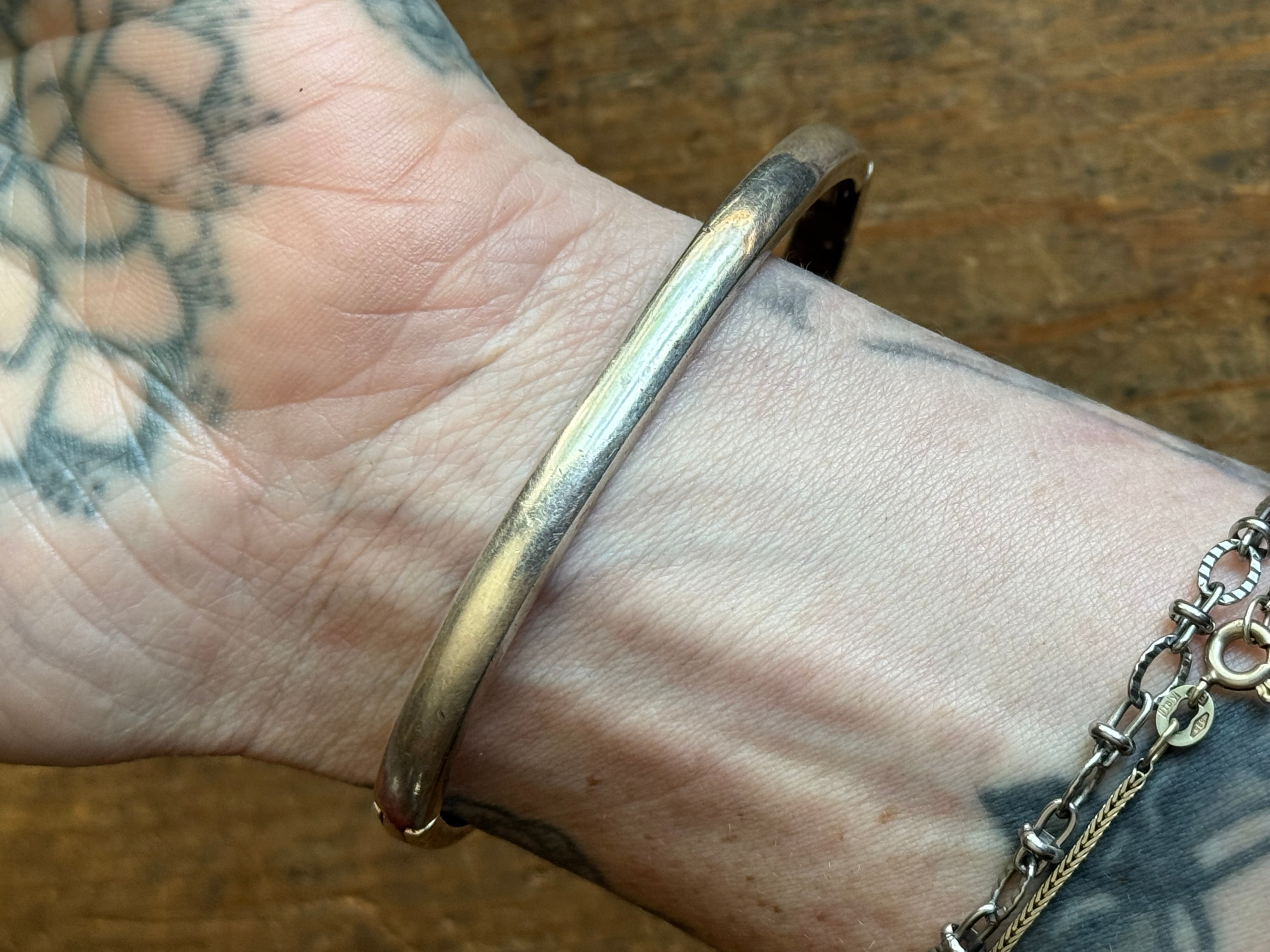 Vintage Sterling Silver Multistone Inlay Latch Bracelet