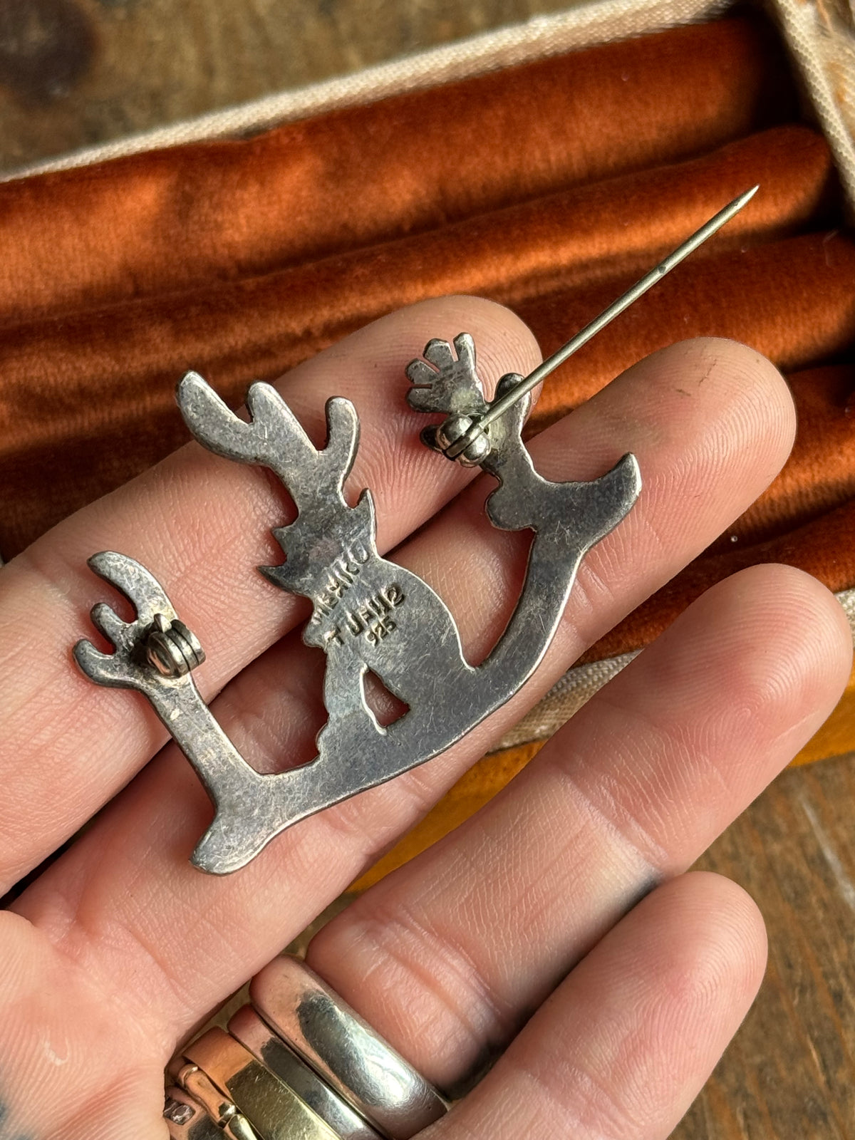 Vintage Sterling Silver Sleeping Man Cactus Pin