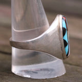 Vintage Sterling Zuni Inlay Ring 11.25