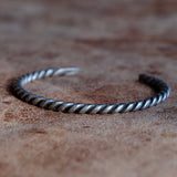 Vintage Sterling Silver Braided Cuff Bracelet 6.5"