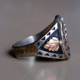 Vintage Sterling and 12k Gold Horseshoe Ring 9.75