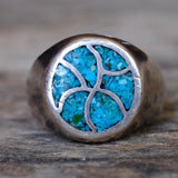 Vintage Sterling Turquoise Inlay Ring 10