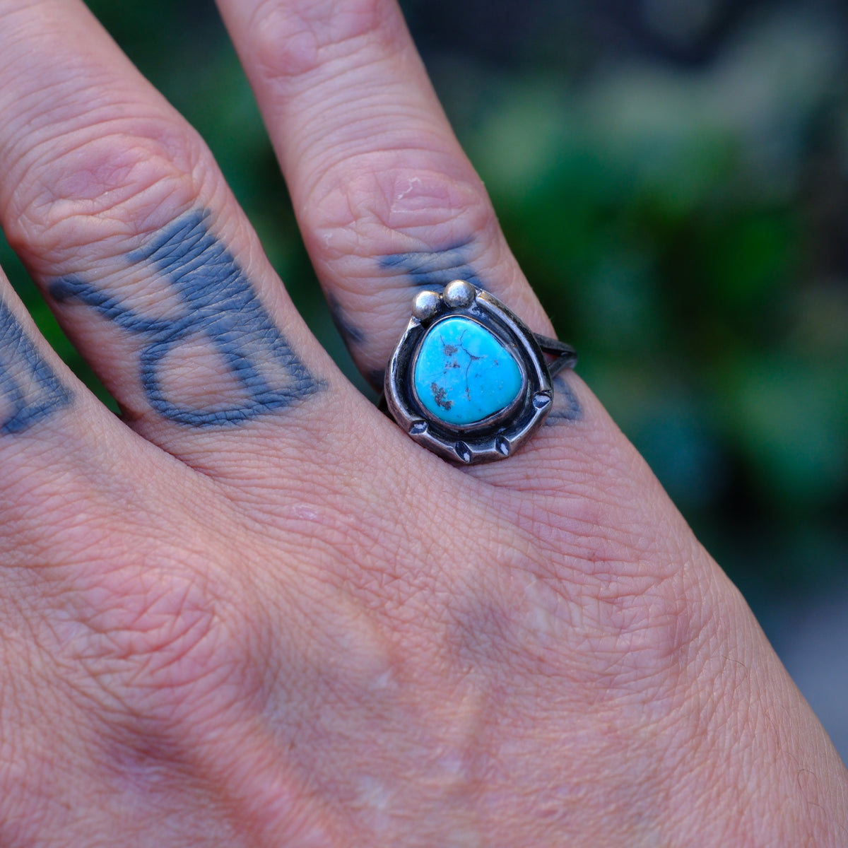 Vintage Sterling Turquoise Ring 6