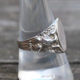 Vintage Sterling G Engraved Signet Ring 9.75