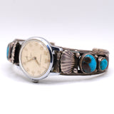 Vintage Sterling Turquoise Cuff Watch Band