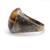 Vintage Sterling Tigers Eye Cabochon Ring 9.75
