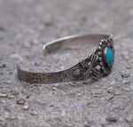 Vintage Sterling Turquoise Crossed Arrows Cuff