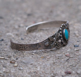 Vintage Sterling Turquoise Crossed Arrows Cuff