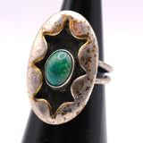 Vintage Sterling Turquoise Shadowbox Ring 4.75