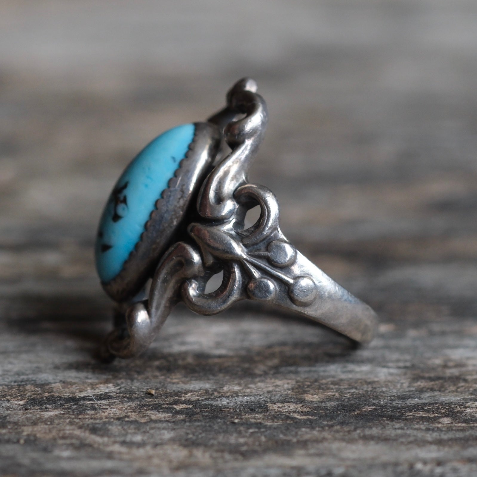Vintage Sterling Turquoise Ring 5