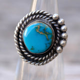 Vintage Sterling Turquoise Roper Ring 4