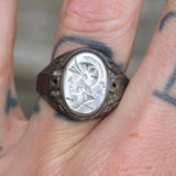 Vintage Sterling Centurion Signet Ring 8.5