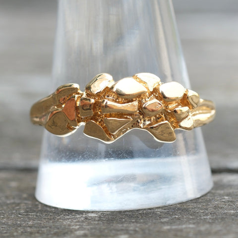 Vintage Gold Plated Nugget Ring 13