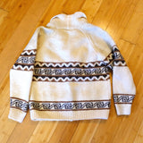 Vintage Cowichan Sweater Chunky Knit Cardigan L