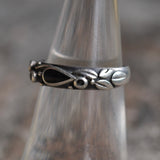 Vintage Sterling Silver Floral Band 5.75