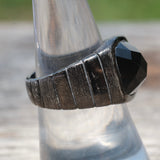 Vintage Sterling Hematite Signet Ring 8