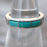 Vintage Sterling Turquoise Inlay Band 5