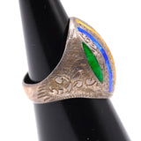 Vintage Sterling Engraved Dome Ring 5.5