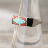 Vintage Sterling Inlay Band 6.75