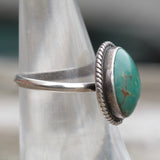 Vintage Sterling Turquoise Roper Ring 6.25