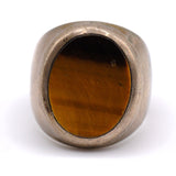Vintage Sterling Tigers Eye Signet Ring 10.25