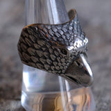 Vintage White Bronze Eagle Ring 9
