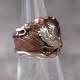 Vintage Sterling and Copper Eagle Ring 5.75