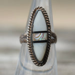 Vintage Sterling MOP Inlay Ring 6
