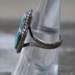 Vintage Sterling Turquoise Roper Ring 6