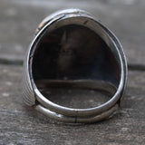 Vintage Sterling Turquoise Ribbed Band Ring 9.5