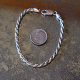 Vintage Sterling Silver Twisted Chain Bracelet 6.75"