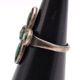 Vintage Sterling Turquoise Cluster Ring 6.75
