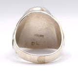 Vintage Sterling Malachite Ribbed Ring 10