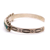 Vintage Sterling Snake Eye Turquoise Cuff Bracelet 5.75"